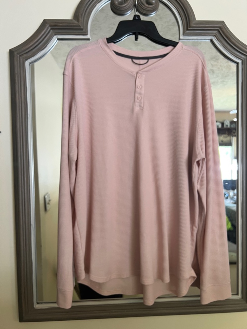 all in motion Light Pink Waffle Henley Long-Sleeve Top